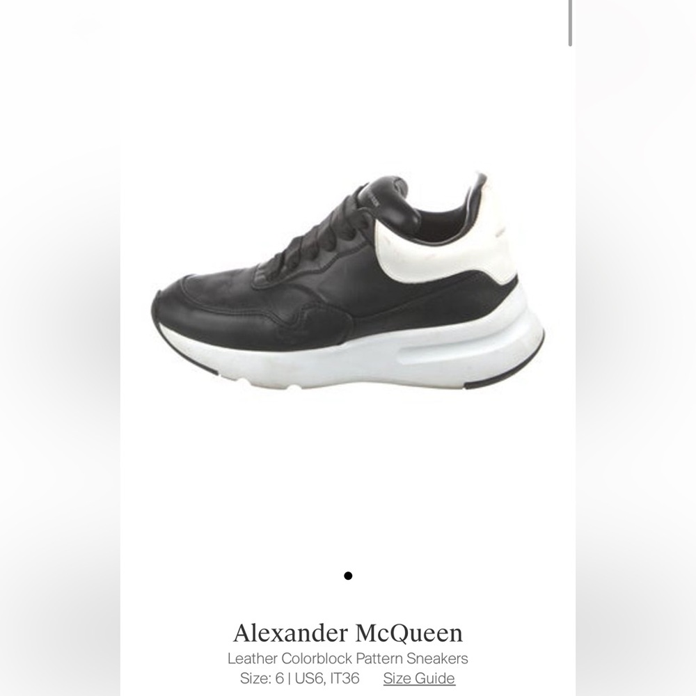 Alexander McQueen black and white leather shoes